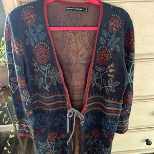 Women’s Gudrun Sjoden Tie Front Long Cardigan Size Large